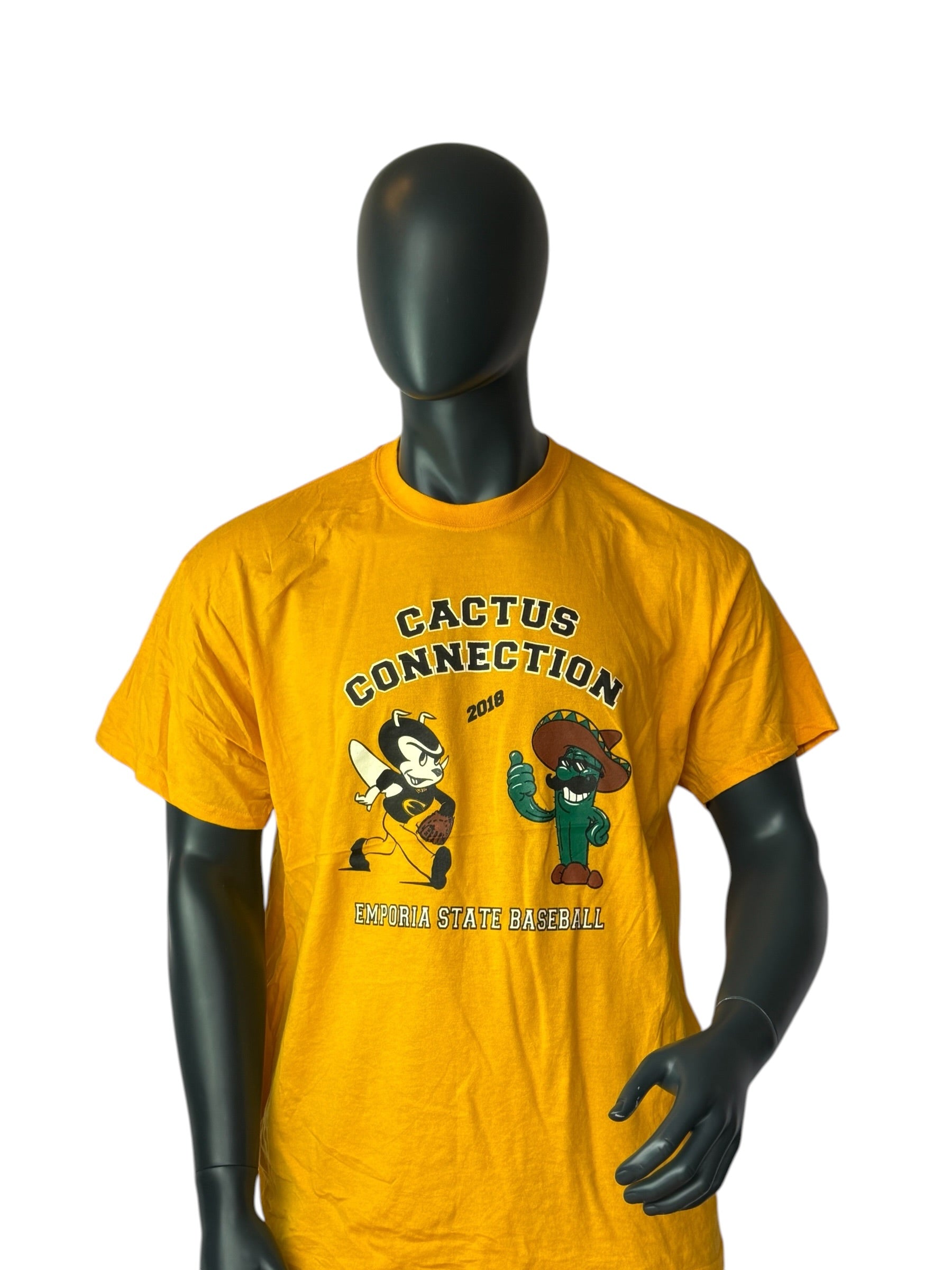Vintage Cactus Connection T-Shirt Yellow Emporia State Baseball 2018